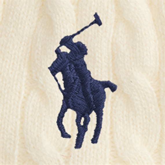 Polo Ralph Lauren Cable-Knit Wool-Cashmere Beanie, Cream